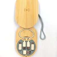 Nuevo Kit Adaptador Multi USB, Regalo para Oficina, Escritorio y Viajes, Juego de Cables de Bambú PD60W, Organizador de Cables, Cable de Datos USB, Cargador Inalámbrico