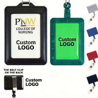 Porte-badge rétractable noir personnalisé avec logo, pour cartes d'identité, outil d'impression par sublimation, idéal pour les infirmières