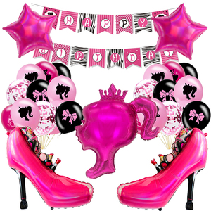 Princesse filles feuille ballons nouveau personnage <span class=keywords><strong>de</strong></span> dessin animé Latex ballon chaussures à talons hauts hélium ballon <span class=keywords><strong>fille</strong></span> fête d'anniversaire fournitures - Product Image 2