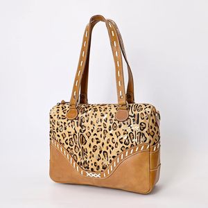 Của phụ nữ cổ điển chính hãng PU Hobo Túi xách da bò Hairon da tote Vai Túi với dây kéo cho sử dụng hàng ngày - Product Image 3