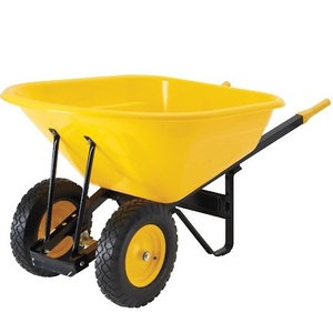 Nhựa bin xe cút kít bánh xe kép nhà xe cút kít sân vườn giỏ hàng cho bãi cỏ xây dựng hai đôi 2 bánh xe đa năng giỏ hàng - Product Image 5