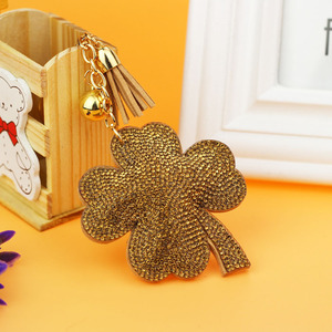 Llavero de Trébol de Cuatro Hojas de la Suerte con Diamantes de Imitación, Colgante de Trébol Brillante con Borla, Adorno para Bolso, Regalo de Joyería para Mujer - Product Image 5
