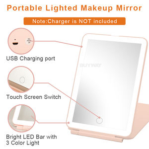 Fabricant de miroir de maquillage cosmétique de voyage pliable portable rechargeable de style Ipad avec lumière LED - Product Image 6