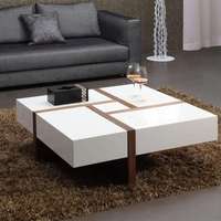 Table Basse Modulable et Extensible en Bois de Luxe Léger, Style Nordique, pour Salon de Villa, Personnalisable pour Café