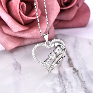 שרשרת נשים moissanite שרשרת עיצוב חלולה אופנתי ומינימליסטי עם תליון מוטה לבן שרשרת אהבה אמיתית - Product Image 3