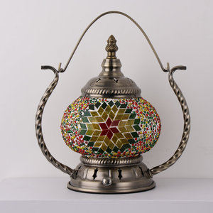 Portable Rechargeable Outdoor Mosaic Lamp Mini Desk Lamp Ambient <b>Light</b> Retro Bohemian Turkish Style Table Lamp - Product Image 2