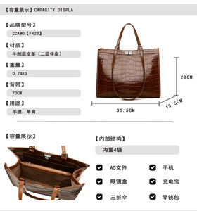 Nouveaux sacs bandoulière de créateur tendance en cuir véritable de haute qualité, sacs messager décontractés, sacs fourre-tout et sacs à main pour femmes - Product Image 2