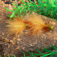 Mouches artificielles Flash Rubber Leg Fly Fishing, type Circus Peanut Streamer articulé, pour la pêche à la truite, au black-bass, au shad, aux vairons, en eau douce et en eau salée.