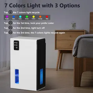 Déshumidificateur pour la maison, réservoir d'eau de 85 oz, (800 pieds carrés) déshumidificateurs pour salle de bain chambre avec arrêt automatique, lumière LED 7 couleurs