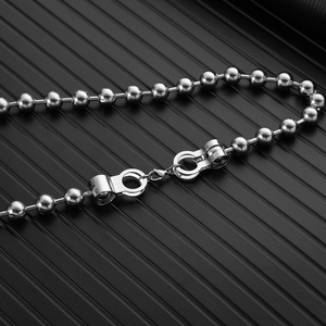 <span class=keywords><strong>Di</strong></span> alta qualità in acciaio inox rotondo 6mm 8mm <span class=keywords><strong>perline</strong></span> catena a sfera <span class=keywords><strong>collana</strong></span> in argento per gli uomini - Product Image 5