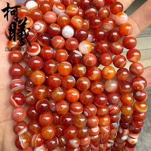 ลูกปัดอาเกตสีแดงธรรมชาติแบบขายส่ง ขนาด 4 มม.-14 มม. รูปทรงกลมเรียบ ลูกปัดอาเกตสีแดงธรรมชาติแบบหลวมสำหรับทำเครื่องประดับ - Product Image 3