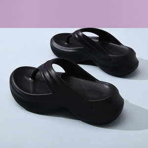 Sandalias de EVA para Mujer, con Plataforma, Antideslizantes, para Exteriores, en Blanco, Negro y Gris Cemento - Product Image 3