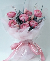 Premium Rose Rouge Palmier Fleurs Séchées Éternelle Fleur Bundle Fini Cadeau Fête des Mères Saint Valentin Cadeau