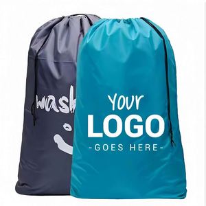 Sac de rangement à cordon personnalisé avec logo, en Oxford 210D, lavable en machine, grande capacité (40L-150L), moderne, pour linge sale - Product Image 1