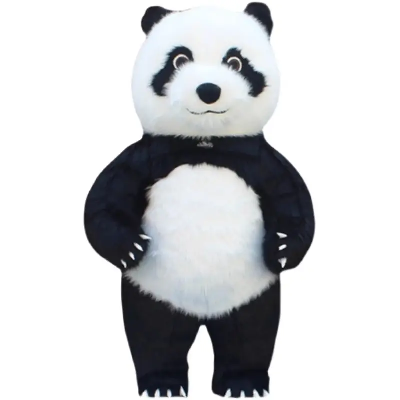 Costume di peluche gigante gonfiabile della mascotte del panda attività dell'orso polare mostra il costume animale della bambola di usura