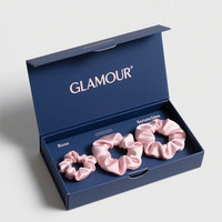 Ensemble de chouchous en satin de soie avec logo personnalisé, emballage cadeau pour chouchous