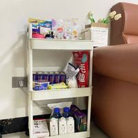 Chariot de Rangement en Plastique à Roulettes pour Toilettes, Étagère Mobile de Sol 5 Niveaux pour Salon et Snacks, Rangement Domestique Polyvalent et Portable