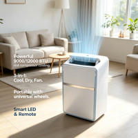 Climatiseur portable 9000/12000 BTU 110V 60Hz, refroidissement uniquement, unité mobile avec télécommande pour maison, bureau, camping-car
