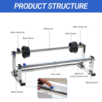 Distributeur de film JH-Mech pour table, facile à installer, montage mural ou au sol, manuel, 4-17 pouces, acier inoxydable argenté, distributeur de film alimentaire