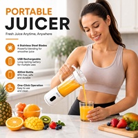 Mixeur Électrique, Tasse à Jus de Fruits Sans Fil Rechargeable par USB, Machine à Smoothie et Jus Personnelle pour la Maison