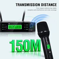 Gooermi X3 |   Système de microphones sans fil double, UHF 2 canaux, microphone sans fil en métal pour chant, DJ, église, karaoké
