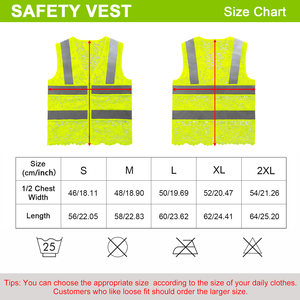 Gilet di Sicurezza Riflettente Giallo Fluorescente per Donne, Alta Visibilità con Strisce e Cerniera Frontale per <span class=keywords><strong>Lavoro</strong></span> all'Aperto - Product Image 6