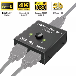 Commutateur <span class=keywords><strong>HDMI</strong></span> bidirectionnel 2X1 <span class=keywords><strong>ou</strong></span> répartiteur <span class=keywords><strong>HDMI</strong></span> 1X2 Sélecteur répartiteur bidirectionnel <span class=keywords><strong>HDMI</strong></span> avec HDCP Passthrough 3D 4K * 2K - Product Image 1