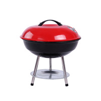 Gril à charbon portable de 14 pouces avec couvercle verrouillable à 3 points et système de ventilation double pour camping, arrière-cour, bateau, barbecue en plein air