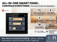 Panel de Control Inteligente para el Hogar de 4 Pulgadas, Reproductor de Música con Android 11, Pantalla Táctil de Pared para Automatización del Hogar, Compatible con Altavoz Amplificador de 2x25 W, Spotify