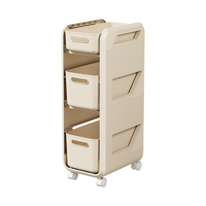 Portable Multi Layer Storage Cart With Casters For Backpacks And Books Under Desk Organizer 4 Tier Rectangle Standing Type - Product Image 5