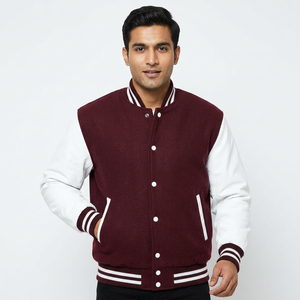 Veste universitaire respirante pour homme grande taille, devant en toile, logo brodé personnalisé, vêtements d'hiver - Product Image 1
