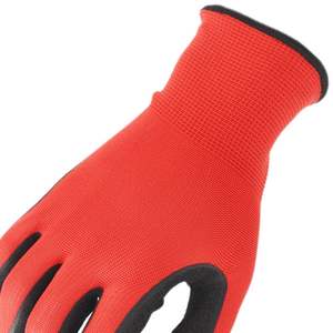 Guantes DE TRABAJO sumergidos en la palma de látex negro poliéster 13G con guante de nailon CE con guantes de seguridad recubiertos de látex - Product Image 6