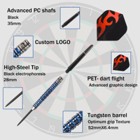 Nouveauté du fabricant, fléchettes en tungstène de haute qualité avec emballage extérieur personnalisé