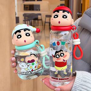 Botella de agua Crayon Shinchan de 500 ml a prueba de fugas con correa para estudiantes y mujeres, regalo para el regreso a clases - Product Image 3
