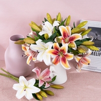 CL09006 Künstliche Blumen Tiger Mini Lily Real Touch für Hochzeit Home Party Garden Shop Büro Dekoration