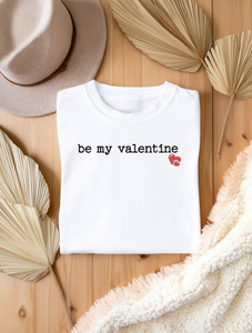 T-shirt Be My Valentine da donna, casual, vestibilità ampia, girocollo, manica corta, stampa a cuore, 100% cotone jersey, primavera estate - Product Image 2