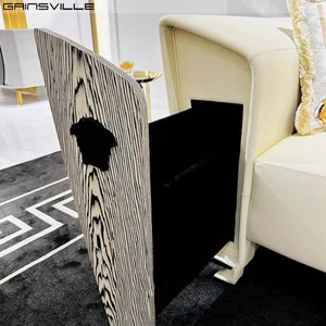 Foshan Factory Italian Fashion Brand Luxury Living Room Furniture Modern Divano Design Varsace White Leather <strong>Sofa</strong> - Product Image 4