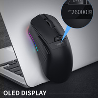 Mouse para Juegos Ligero 8K con Pantalla OLED, 26000DPI, Recargable, Tres Modos, 2.4G, Cableado, BT, RGB con Software de Controlador para PC Gamer