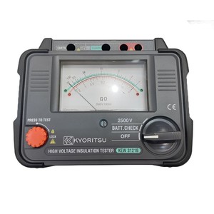 KYORITSU KEW3121B Mégohmmètre à aiguille japonais 2500V Testeur de résistance d'isolement de câbles de moteur haute tension KEW3121B Testeur haute tension - Product Image 1