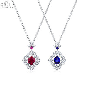 สินค้าใหม่ สร้อยคอหรูหราสำหรับส่งออก เครื่องประดับชั้นสูง ทองคำแท้ 18K เพชรแท้ธรรมชาติ และจี้ประดับอัญมณี - Product Image 1
