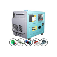 Groupe électrogène diesel silencieux VISION 7KW DG8500LN portable, refroidissement par air, démarrage électrique 12V DC, 50/60Hz monophasé, haute efficacité