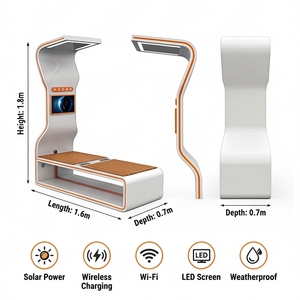 Banco Solar Inteligente para Exteriores, Impermeable, con Carga Rápida USB, Luz LED, para Jardín, Parque, Calle Pública, Mobiliario Inteligente - Product Image 4