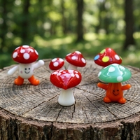 Figurines en verre de Murano soufflé à la main, colorées, en forme de champignon, de chenille et de ver, artisanat, ornement de forêt, cadeau, décoration