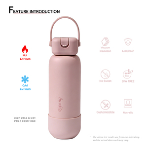 2026 New Model Minimalist Style Customizable Stainless Steel Thermal <b>Water</b> <b>Bottle</b> with Silicone Handle and Multi Color Options - Product Image 5