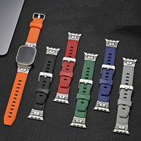 Bracelet de montre extérieur en silicone TPU de montagne connecteur en titane mat Bracelet de sport pour IWatch Ultra 49mm 38mm