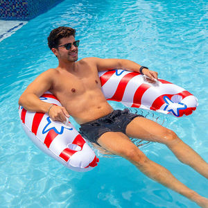 Flotador Inflable de PVC Grueso y Resistente con Diseño de Estrellas y Rayas, Silla de Piscina, Balsa Inflable para Nadar, Fiesta Acuática - Product Image 4