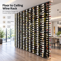 Porte-bouteilles mural en métal de luxe sur mesure, présentoir à vin en fer, rangement pour bouteilles de vin, projet de cave à vin commerciale, usine