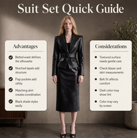 Ensemble jupe midi et blazer en similicuir croco pour femme avec ceinture, tenue de bureau élégante