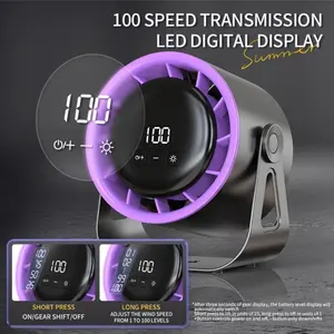 Wholesale Digital Display Desktop Remote Control <b>Fan</b> 720 Degree Rotation Adjustable Clip-on Office <b>High</b> Speed <b>Powerful</b> - Product Image 6