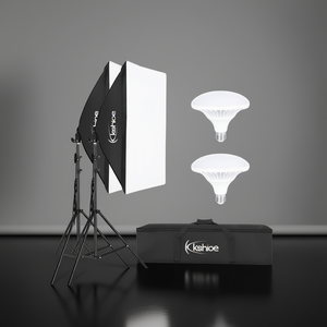 Kshioe 20 X 27 Softbox Lighting Kit With 2x5500K E27 <b>Bulbs</b> Studio Photo <b>Light</b> Equipment Energy Saving AC Power - Product Image 2